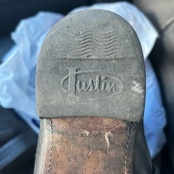 Justin Boots Black men’s classic roper black Leather Cowboy Boots - Picture 2 of 5